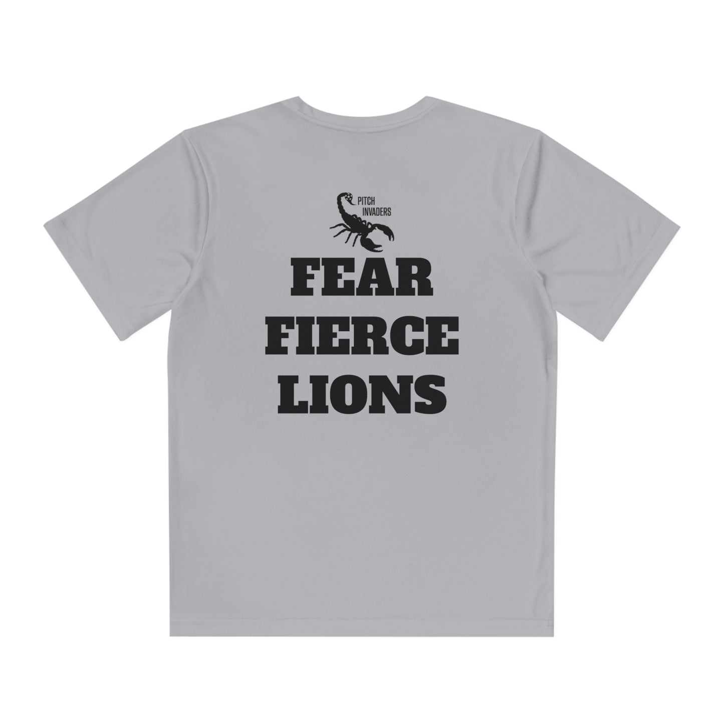 FEAR FIERCE LIONS Youth Athletic T-Shirt (Unisex)