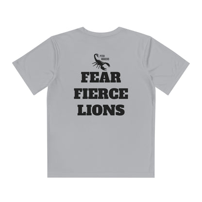 FEAR FIERCE LIONS Youth Athletic T-Shirt (Unisex)